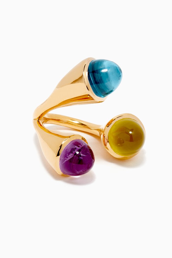 

Trio Ring in 22kt Gold Vermeil, Multicolour