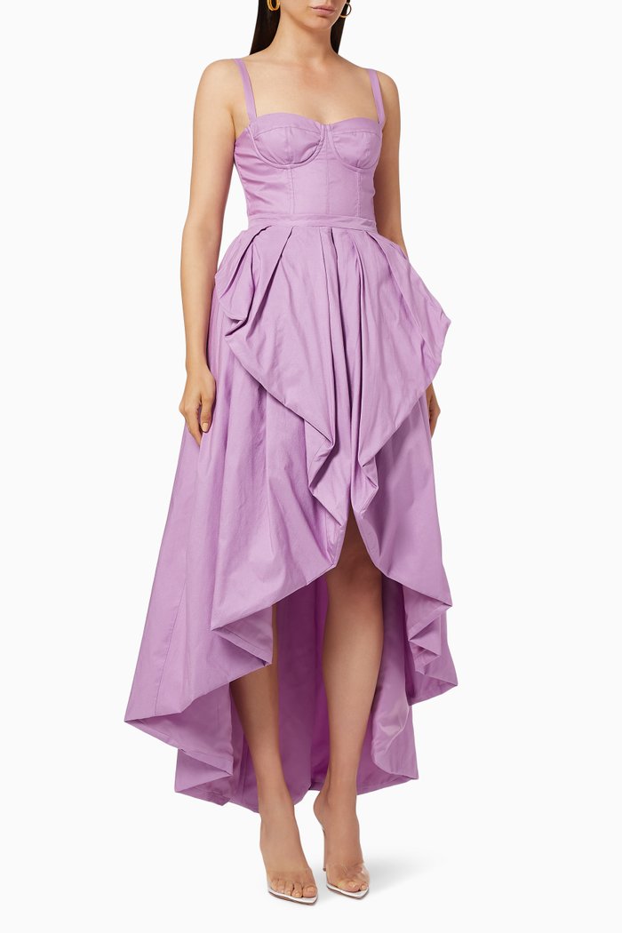 

Asymmetric Layered Dress, Purple