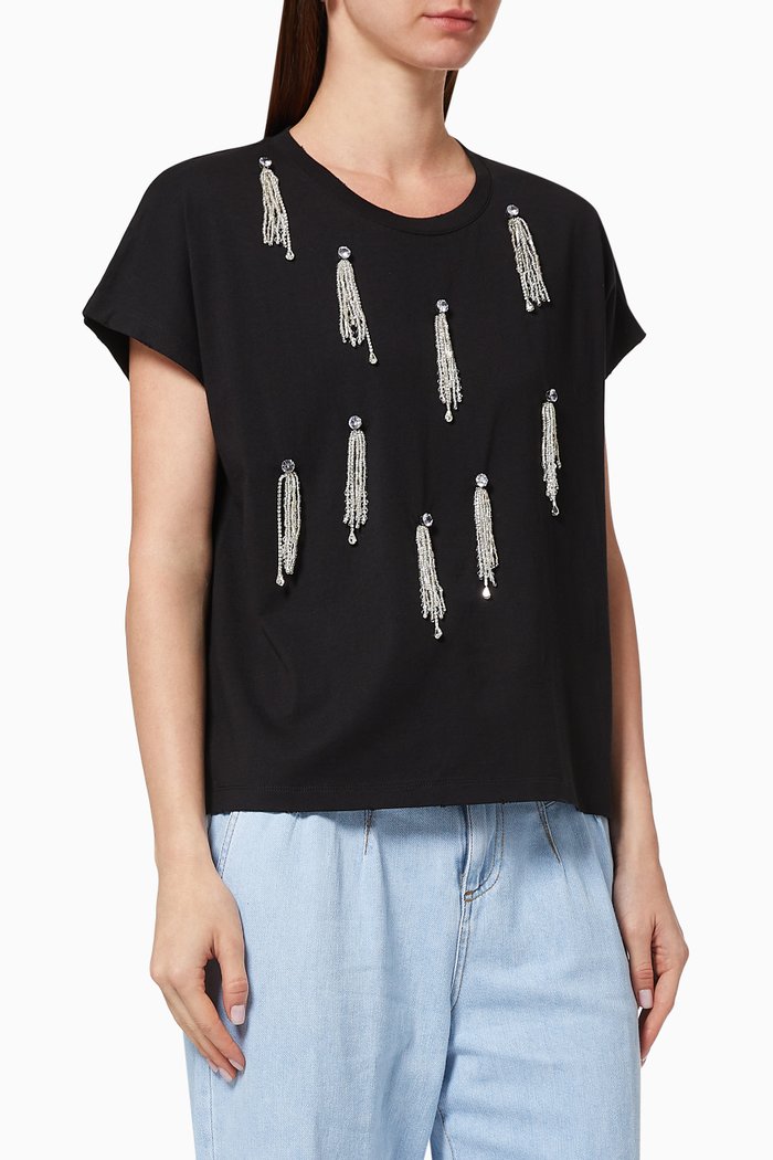Venale Beaded T-shirt, Black