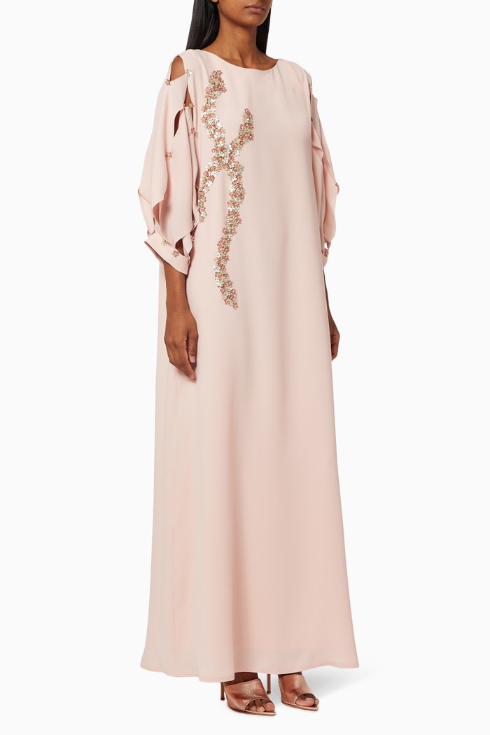 

Cut Out Kaftan with Embroidery, Pink