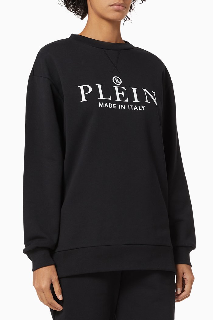 

Iconic Logo Sweatshirt in Fleece, Black