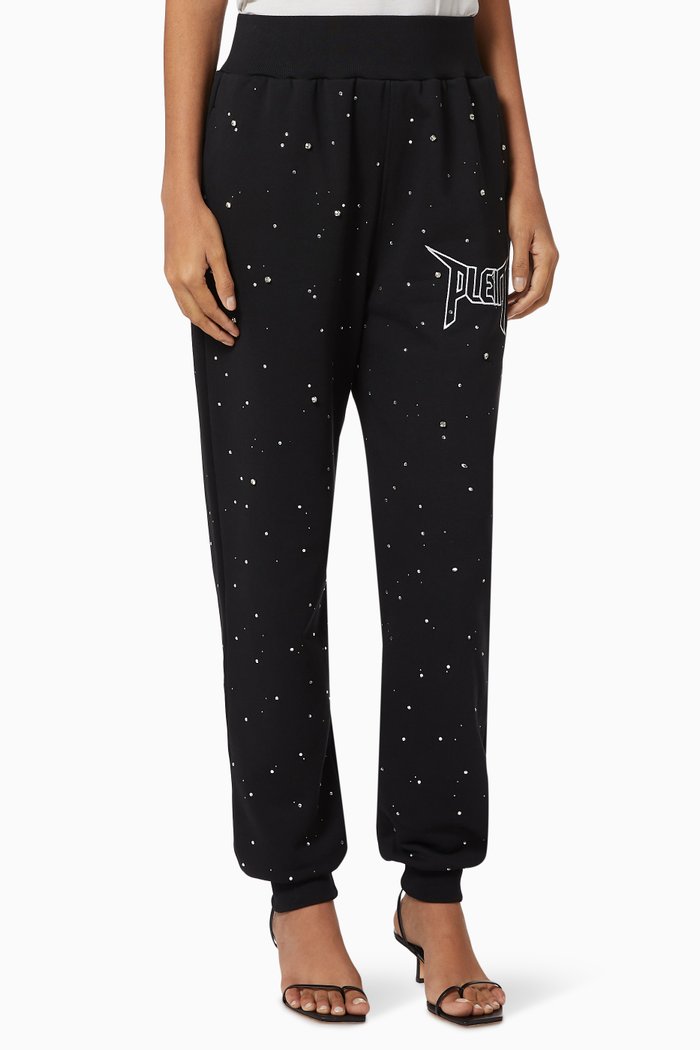 

Iconic Crystal Joggers in Fleece, Black