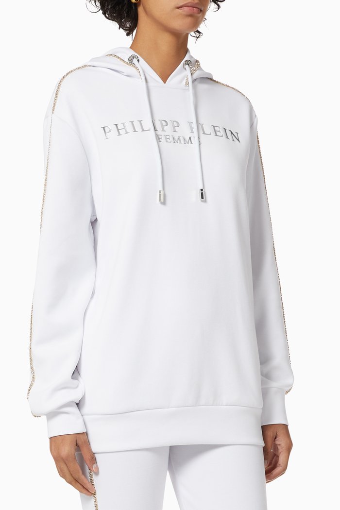 

Iconic Crystal Hoodie in Fleece, White