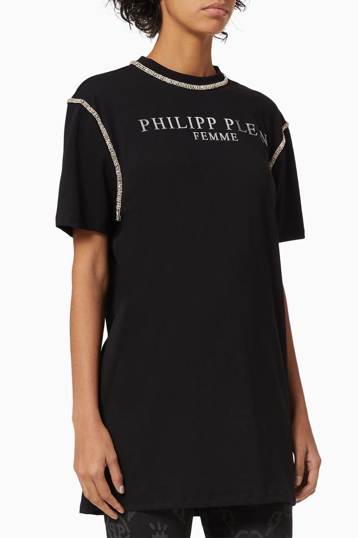 

Iconic Crystal Logo T-shirt in Jersey, Black