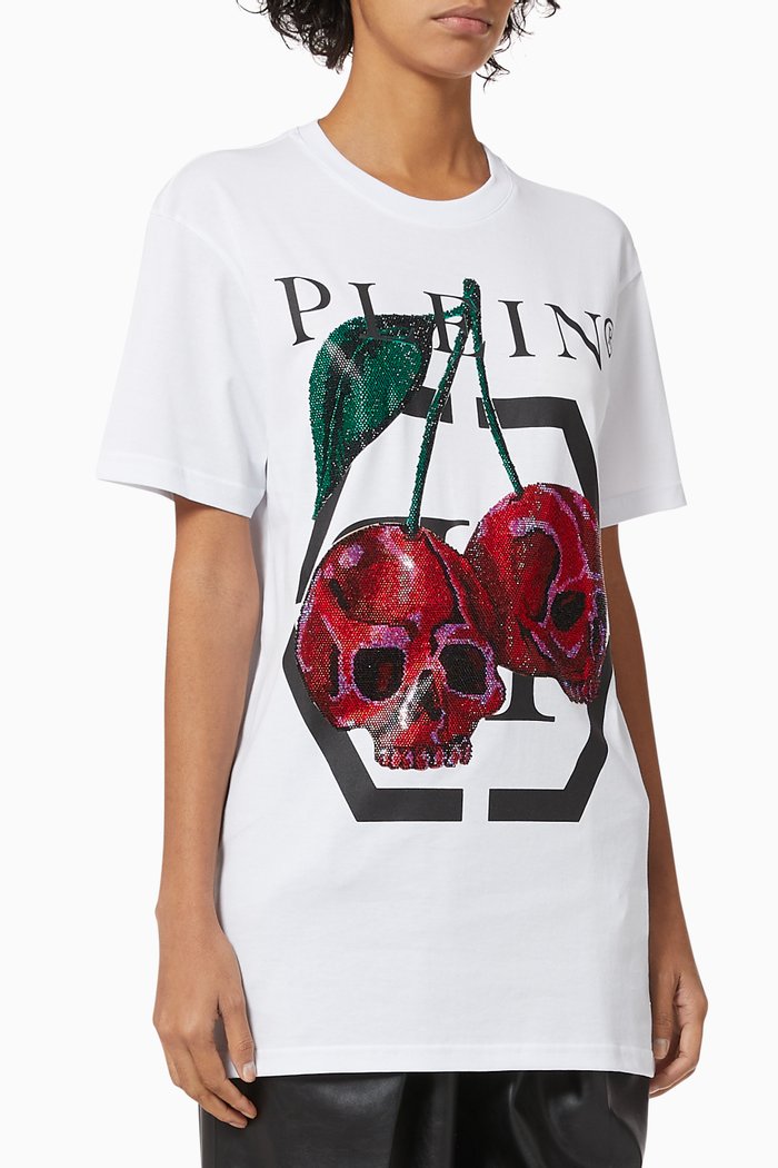 

Iconic Cherry Skull T-shirt in Jersey, White