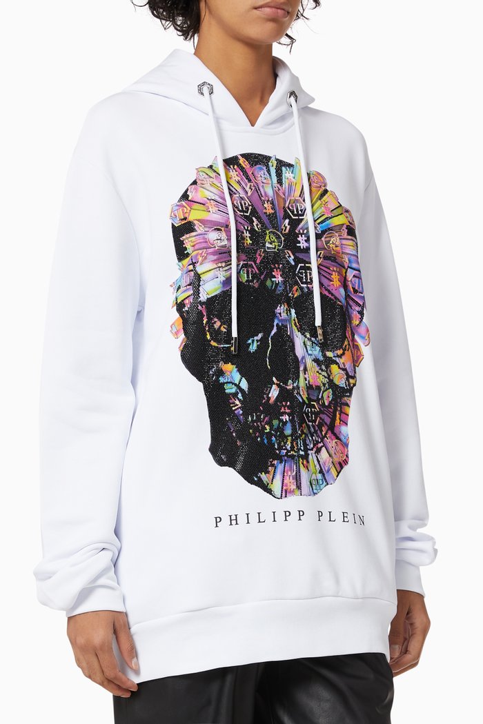 

Iconic Skull Hoodie in Fleece, White