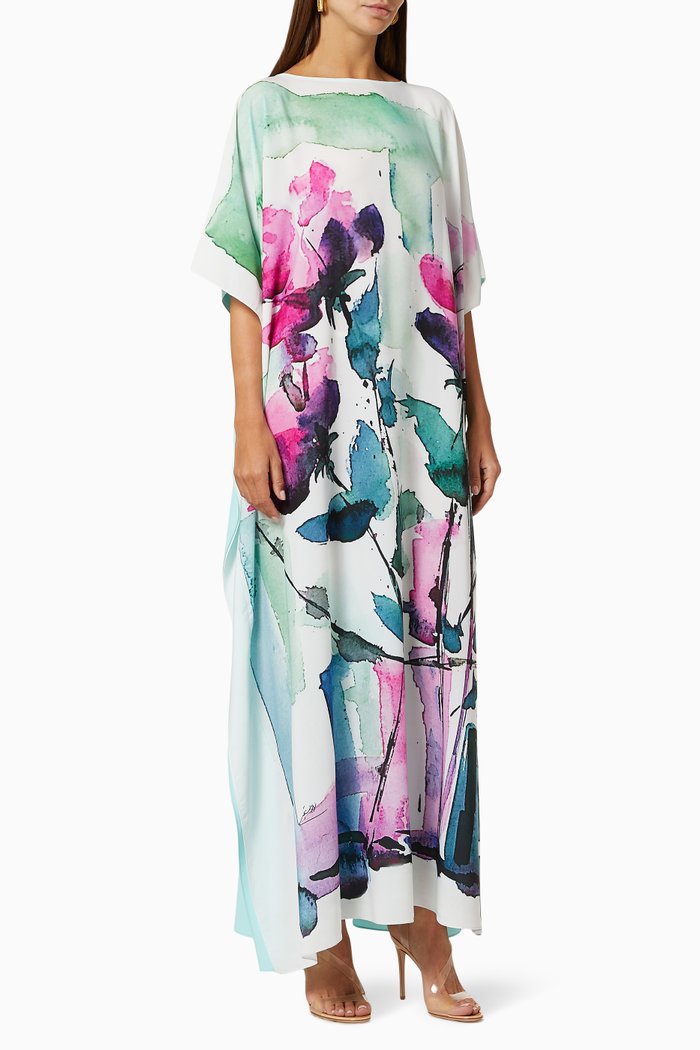 

The Vase Kaftan with Belt, Multicolour
