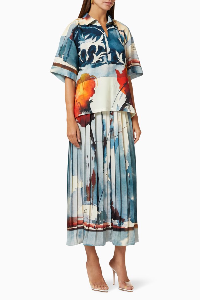 Barjeel Top & Skirt Set, Blue