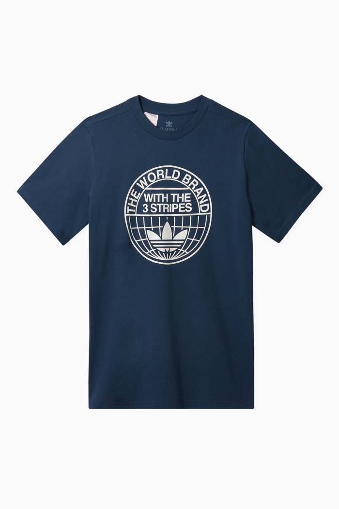 

Graphic Print T-shirt in Cotton, Blue