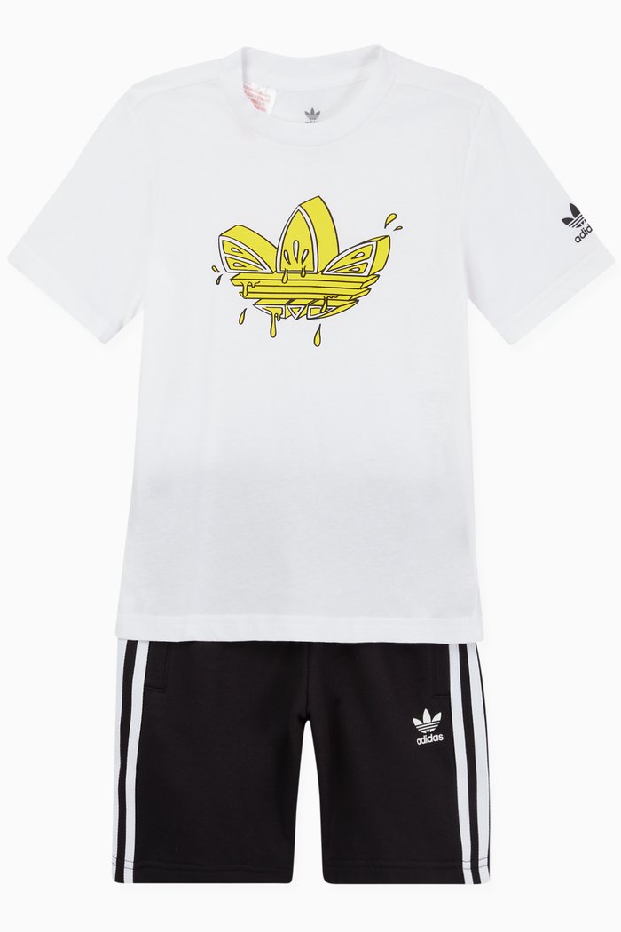 

Graphic Trefoil T-shirt and Shorts Set, Set of 2, Multicolour