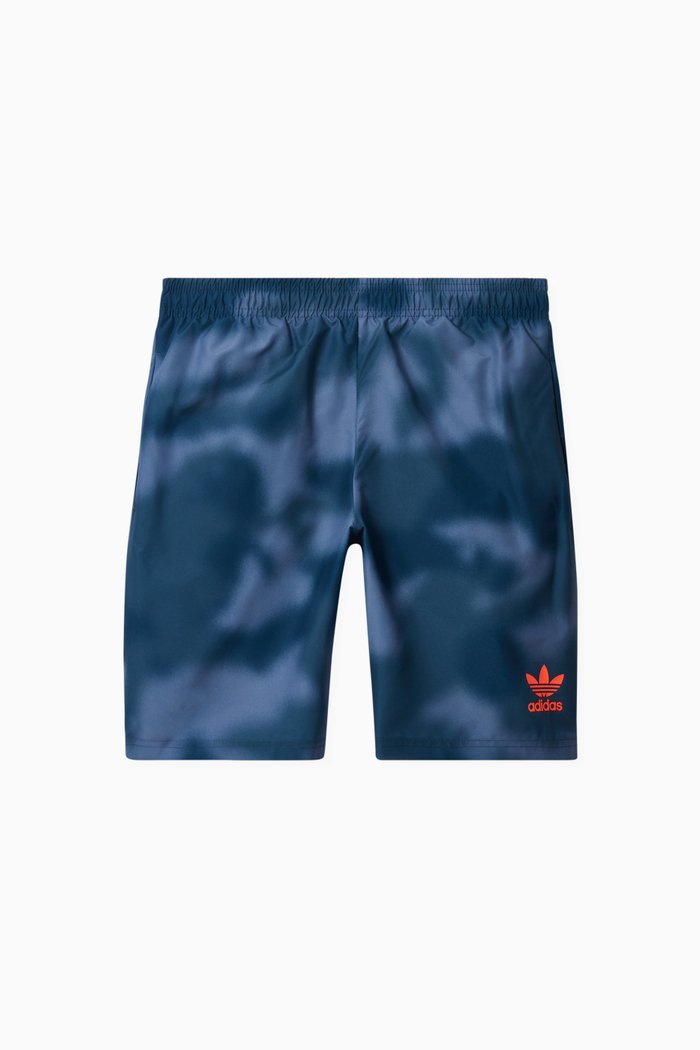 

Camo Print Swim Shorts, Blue