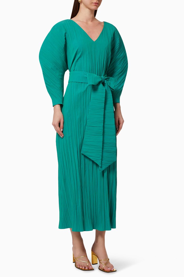 

Crinkle Belted Kaftan, Green