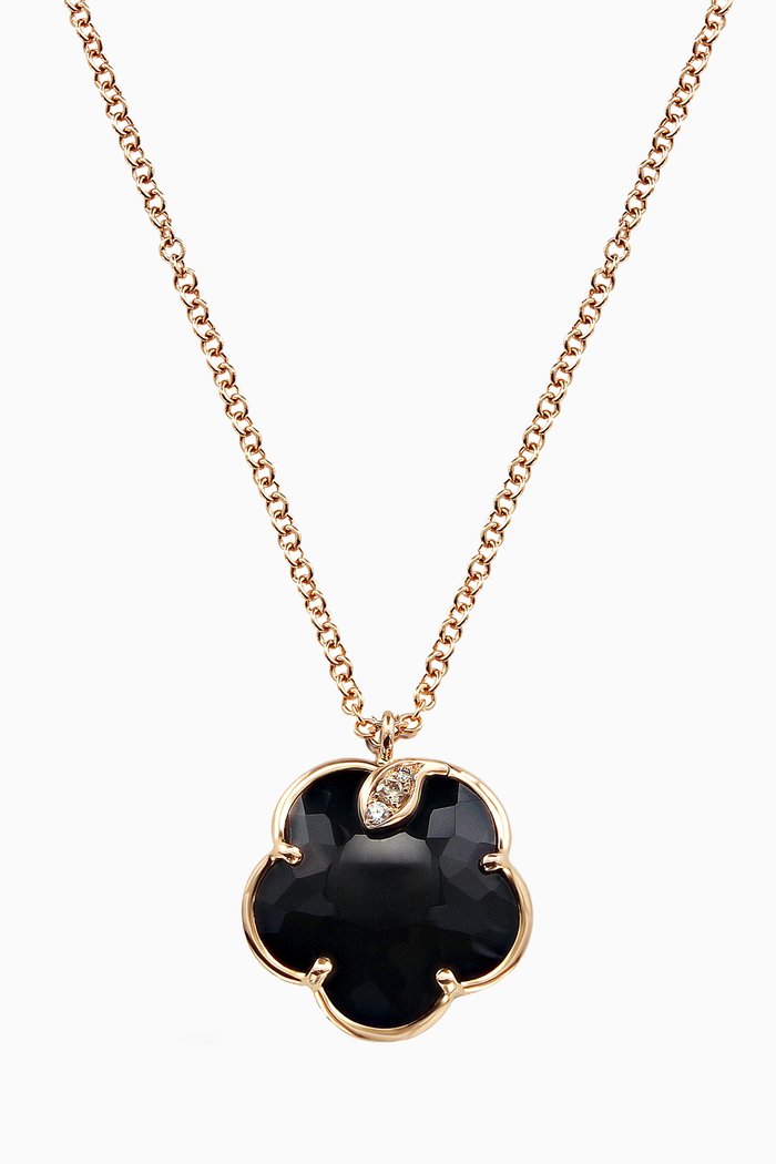 

Petit Joli Diamond Necklace with Onyx in 18kt Rose Gold