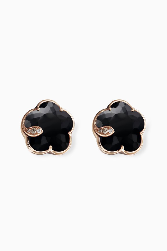 

Petit Joli Diamond Earrings with Onyx in 18kt Rose Gold