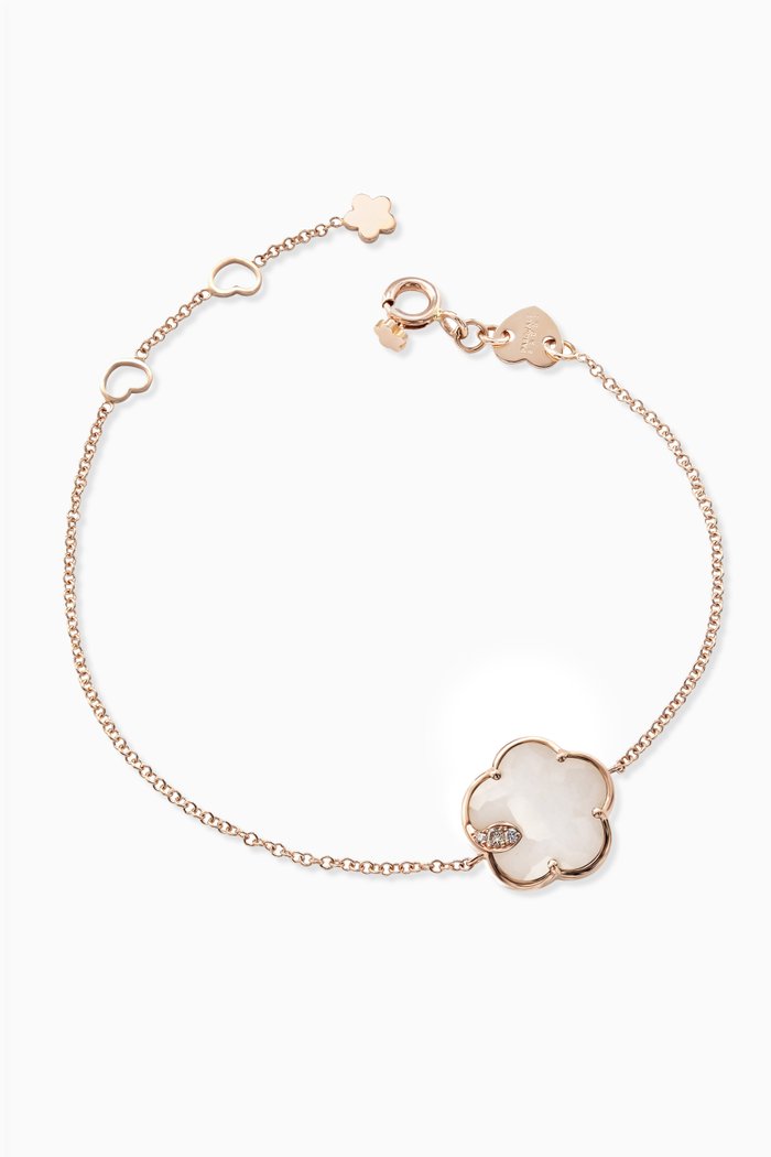 

Petit Joli Diamond Bracelet with White Agate in 18kt Rose Gold