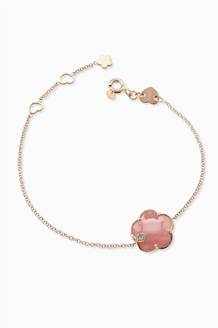 

Petit Joli Diamond Bracelet with Pink Chalcedony in 18kt Rose Gold
