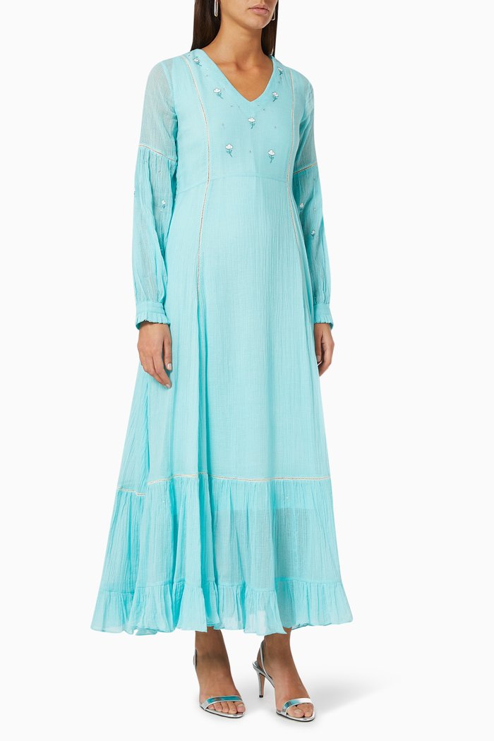 

Free Thy Self Dress in Cotton, Blue