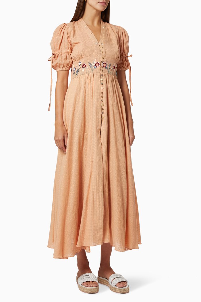 

Summer Paradise Dress in Cotton, Neutral