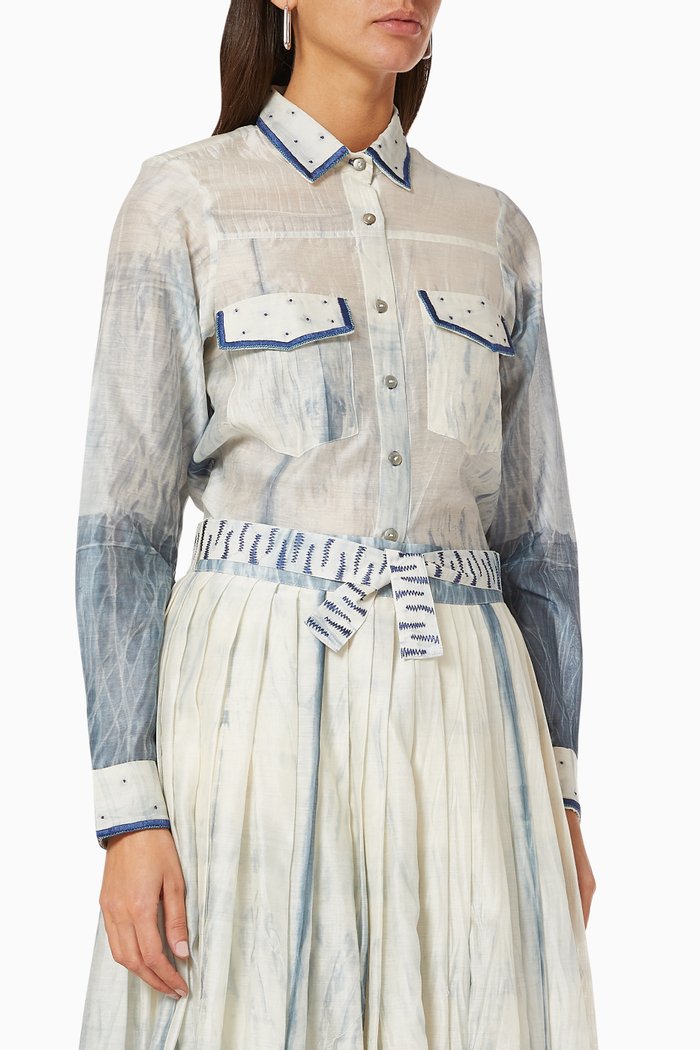 

Iceland Shirt in Silk, Blue