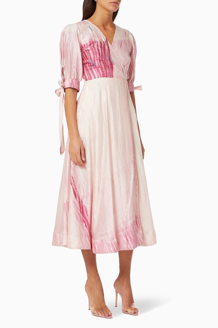 

Rose Punch Dress in Silk, Pink
