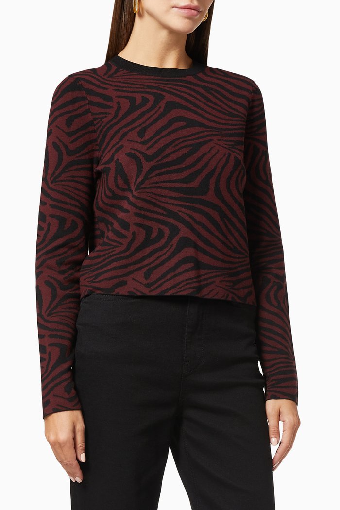 

Martiy Sweater in Zebra Jacquard Viscose, Red