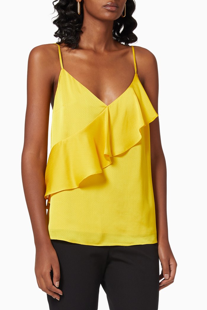 

Lulia Cami Top in Satin, Yellow