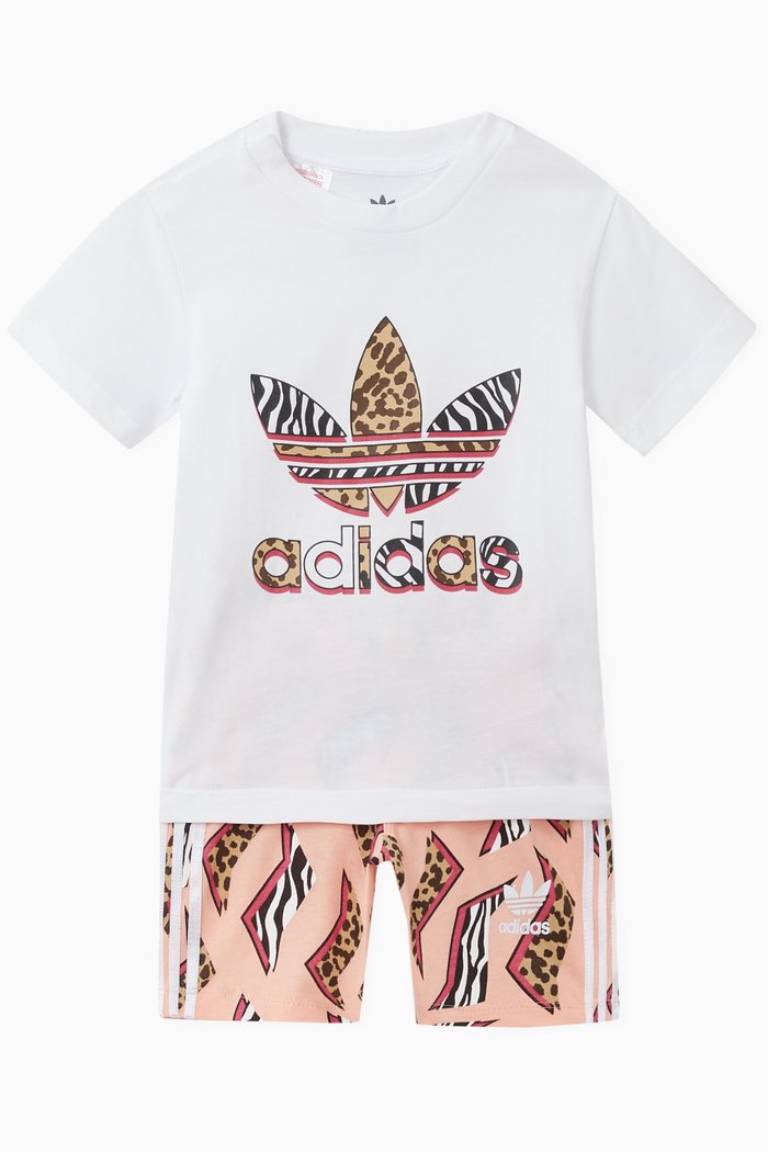 

Graphic Print Shorts Tee Set in Organic Cotton, Multicolour