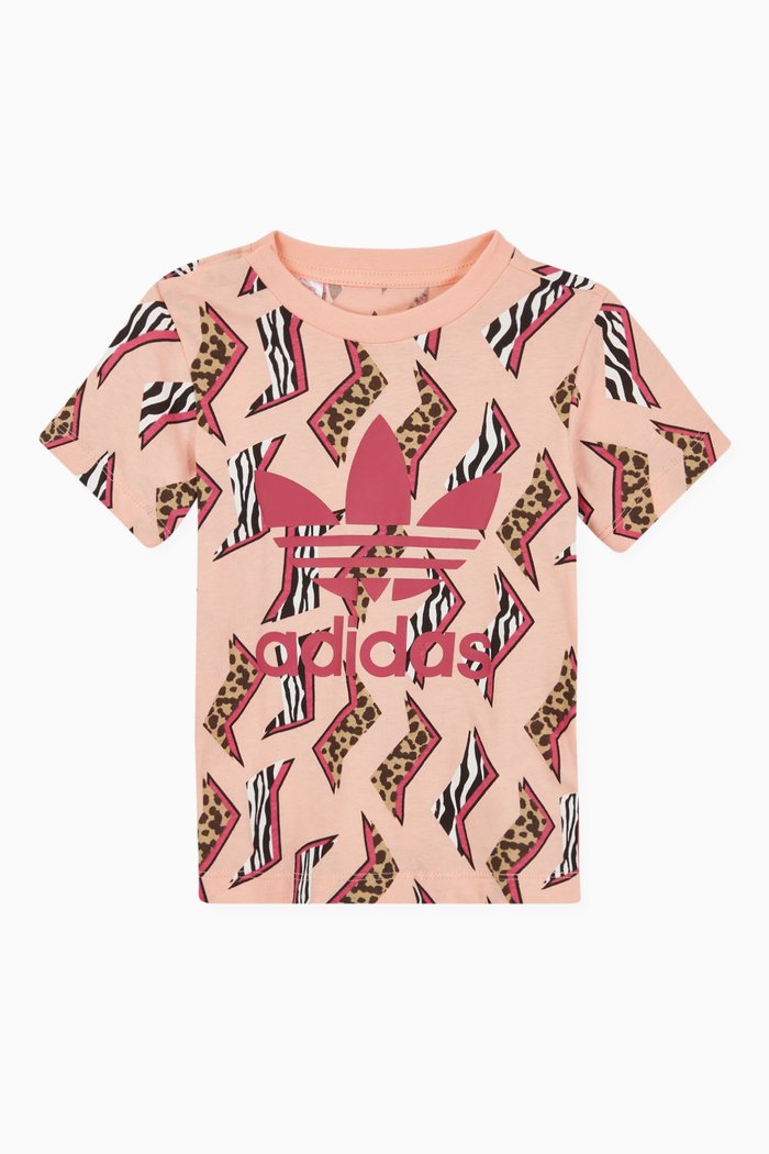 Allover Print Jersey T-shirt, Pink