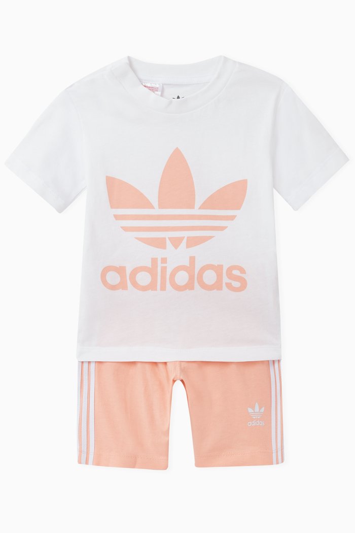 Trefoil Shorts Tee Set in Cotton, Multicolour