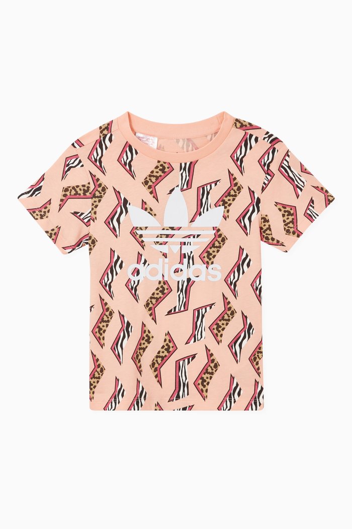 Allover Print Jersey T-shirt, Pink