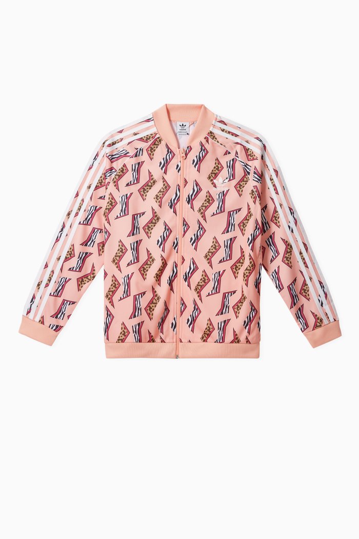 

Allover Print SST Track Jacket, Pink