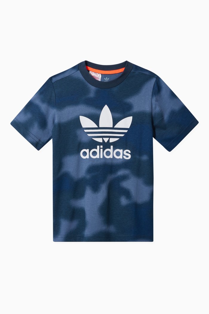 

Allover Print Camo Jersey T-shirt, Blue