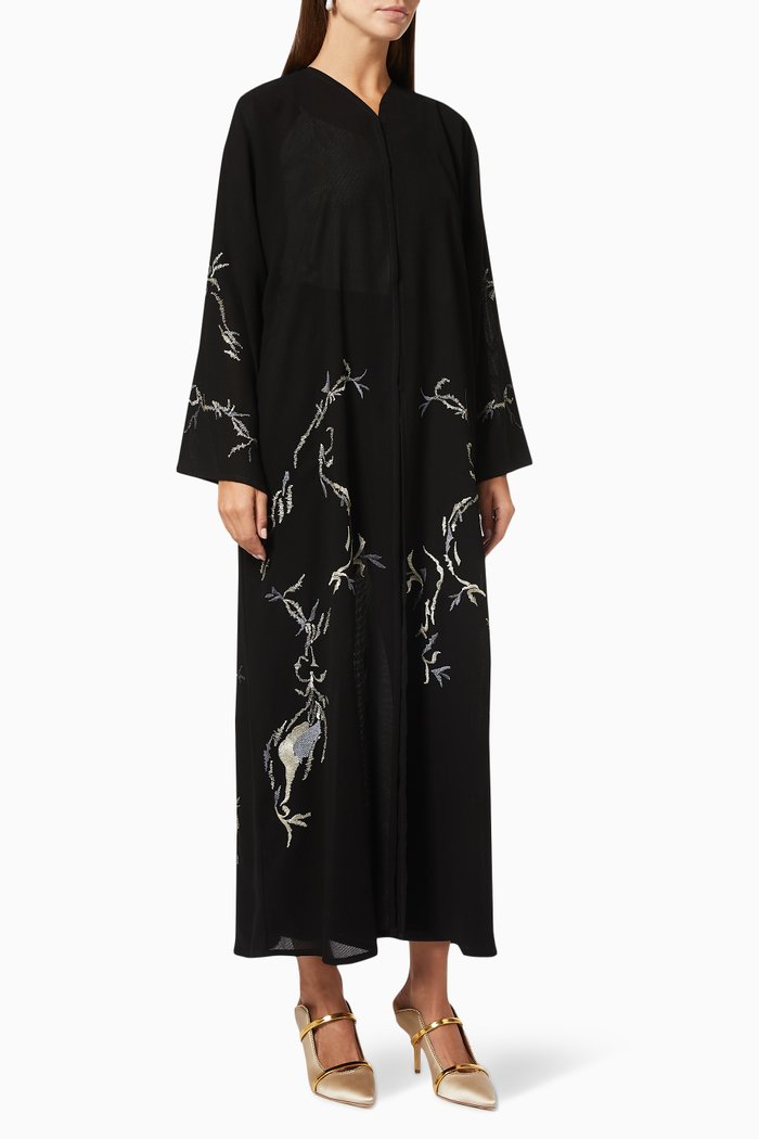 

Abaya with Embroidery, Black