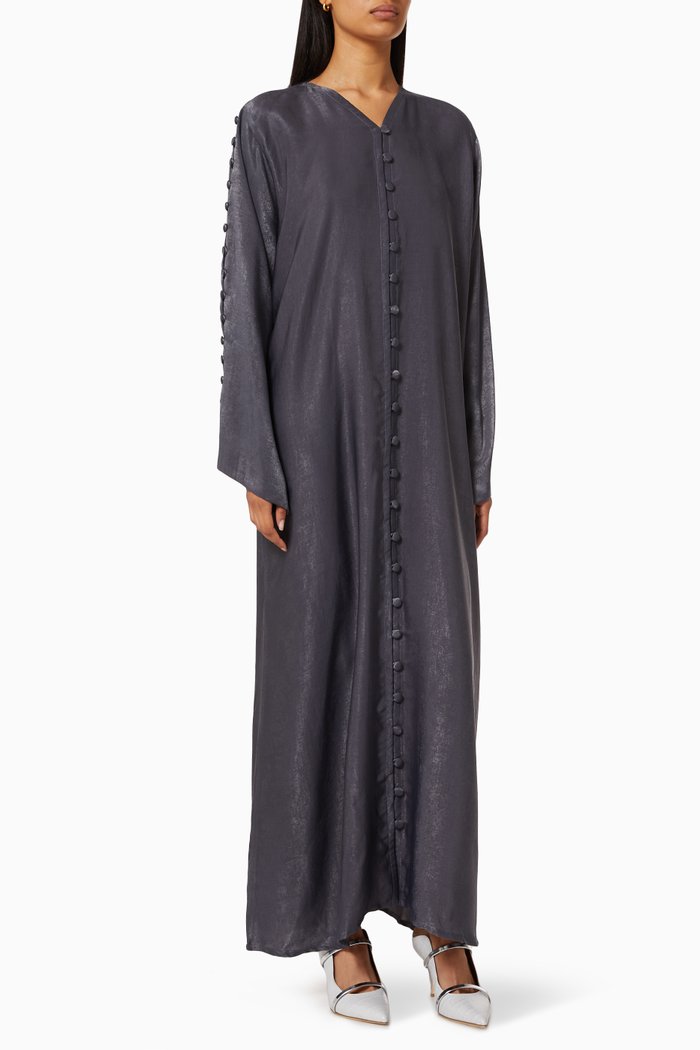 

Buttoned Abaya, Grey