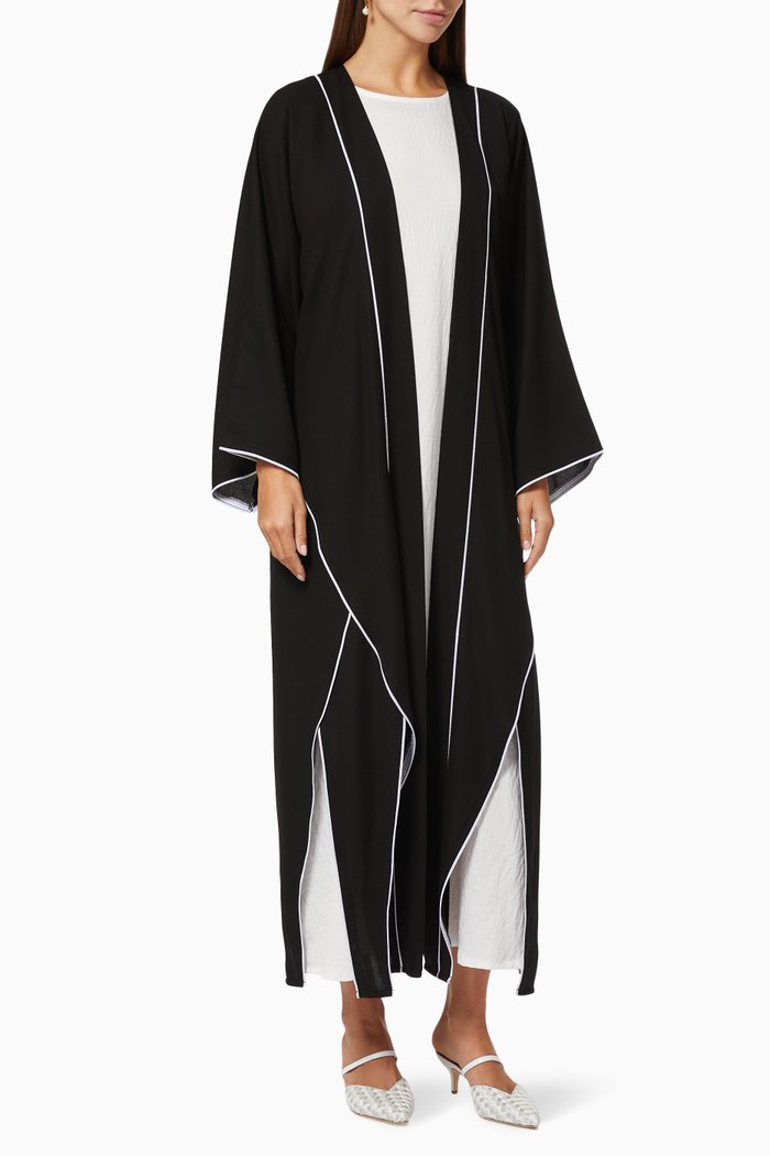 

Asymmetrical Abaya Set, Black
