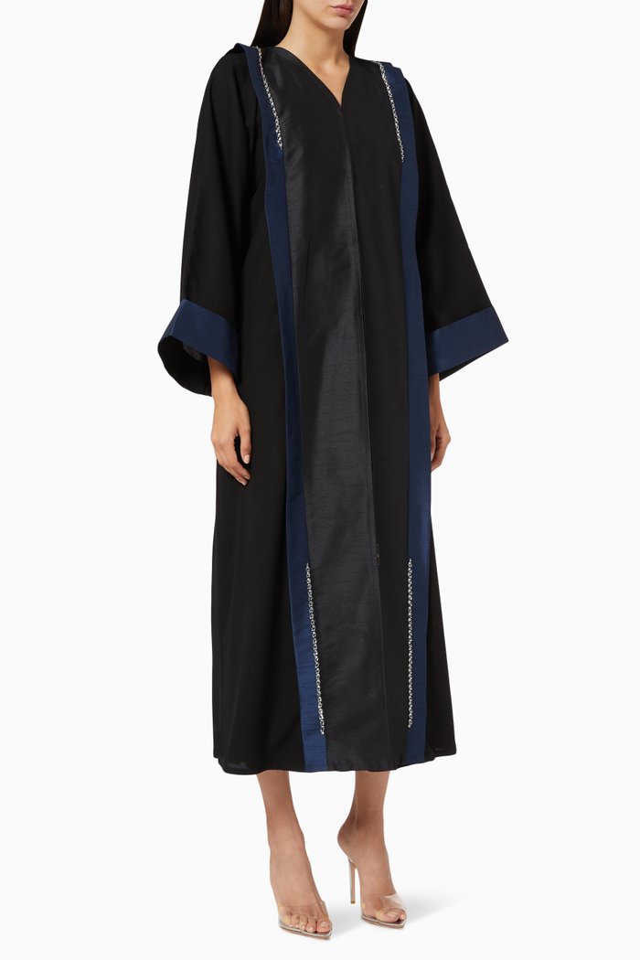 

Two Tone Abaya with Beaded Embellishment, Multicolour