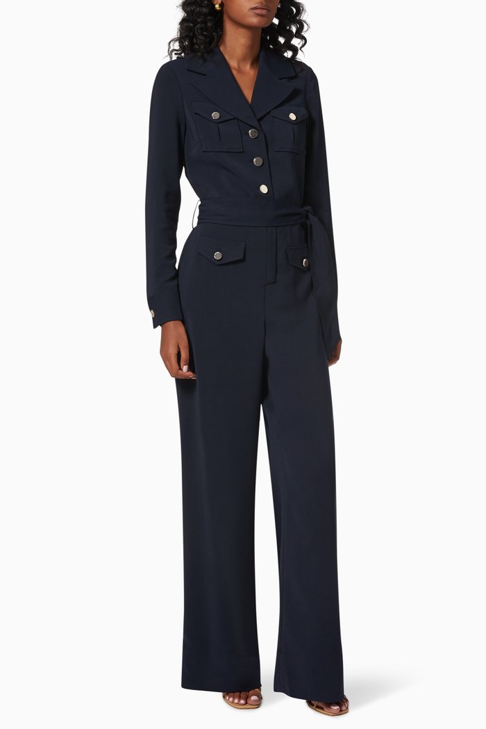 

Devonna Jumpsuit in Stretch Fabric, Blue