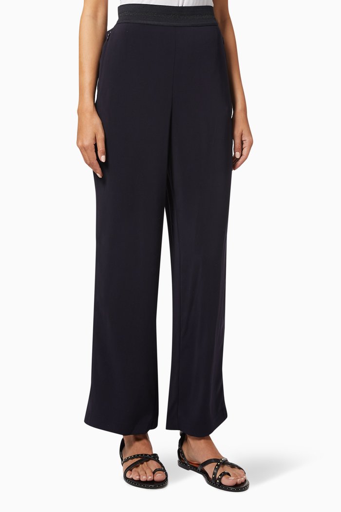 

Amaliaa Pants in Textured Fabric, Blue