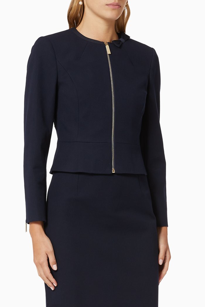 

Janni Jacket in Stretch Cotton, Blue