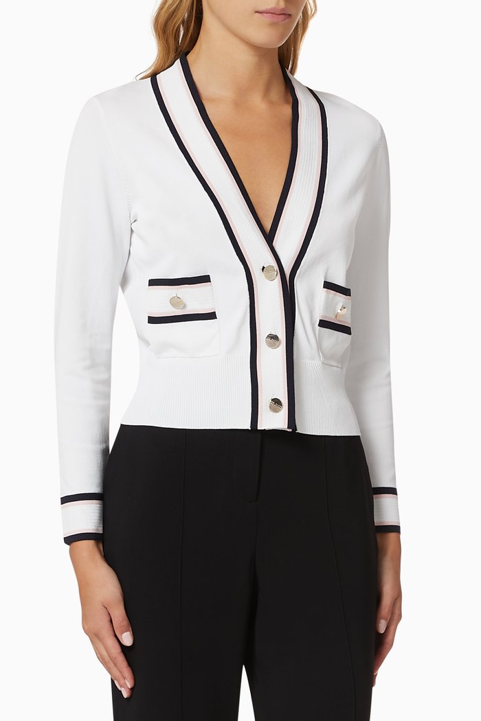 

Flooraa Cardigan in Viscose Blend Knit, White