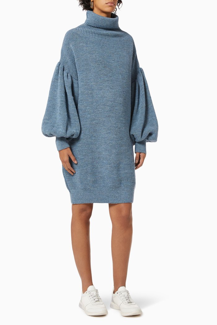 

Romeax Dress in Wool Knit, Blue