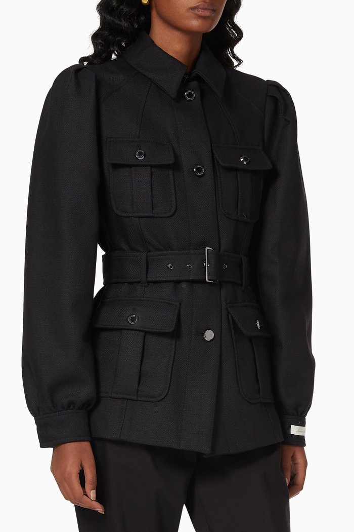 

Harrika Safari Jacket in Wool Cashmere Blend, Blue