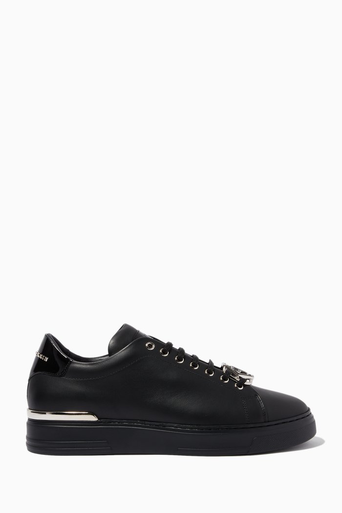 

Lo-top Sneakers with PP Hexagon in Nappa, Black