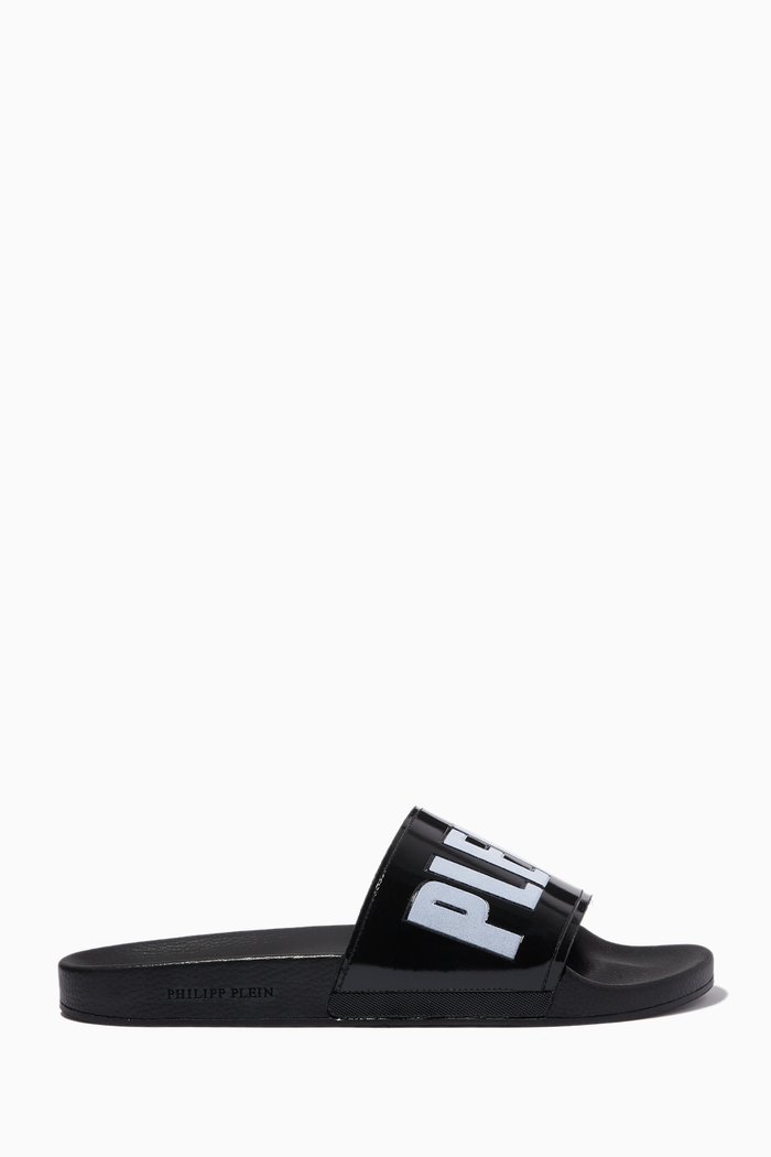 

Flat Gummy Sandals, Black