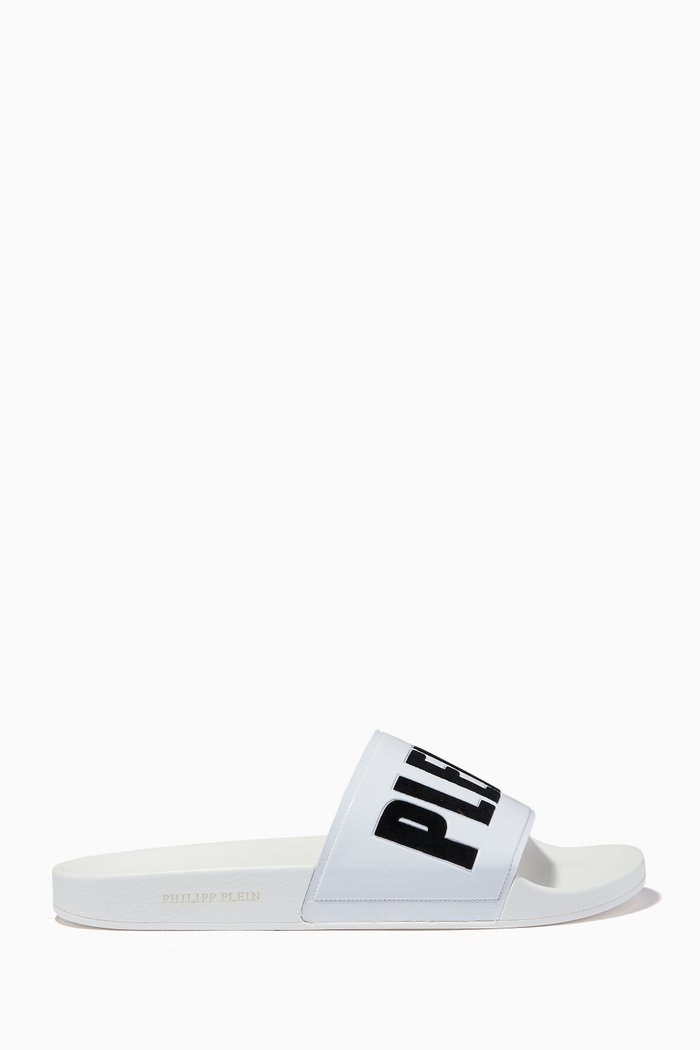 

Flat Gummy Sandals, White