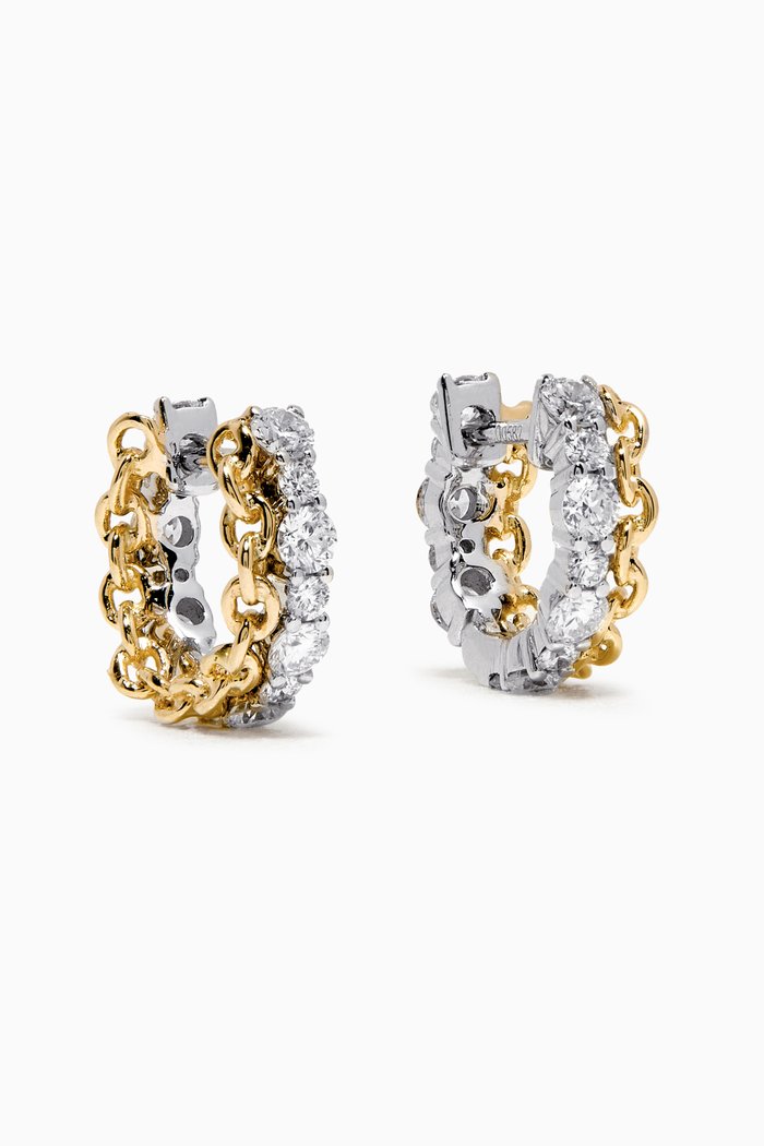 

Salasil Hoop Earrings with Diamonds in 18kt Yellow Gold, Small
