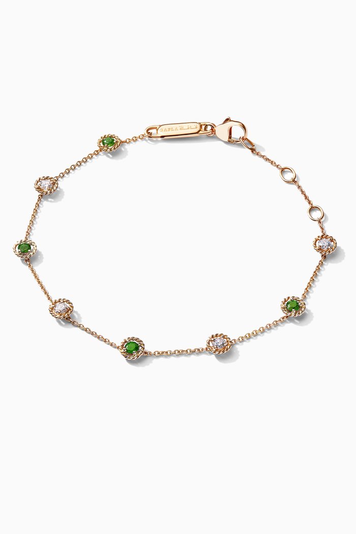 

Salasil Diamond Bracelet with Tsavorite in 18kt Yellow Gold