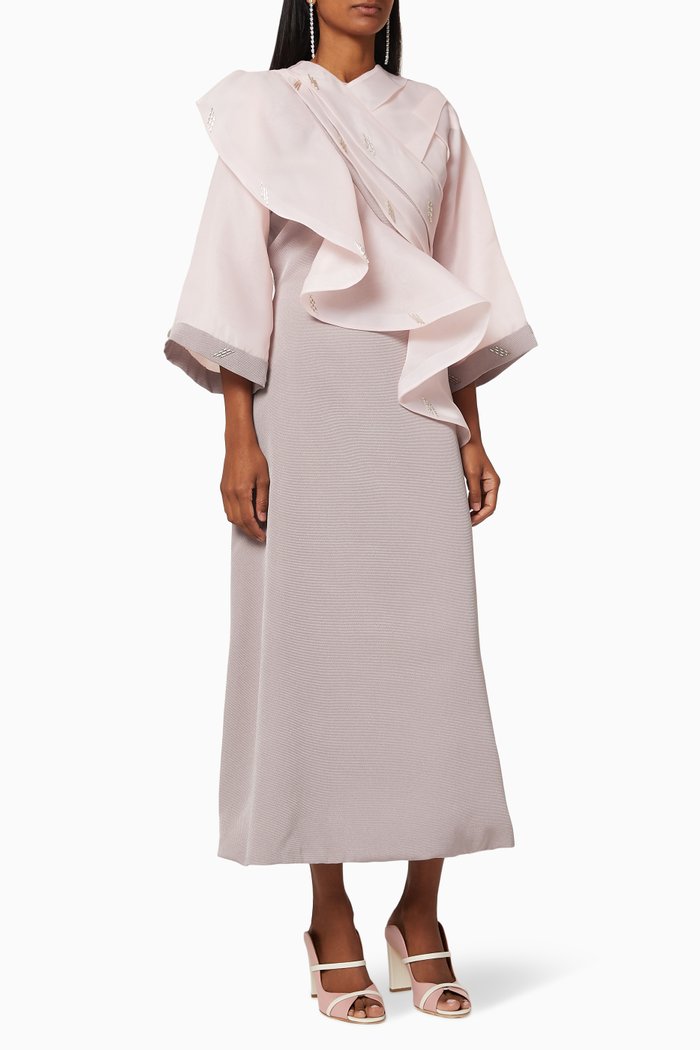 

Draped Frill Kaftan, Purple