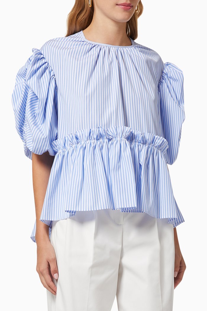 

Ada Striped Cotton Top, Blue