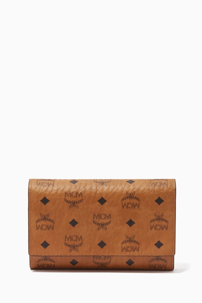 

Medium Trifold Wallet in Visetos, Brown
